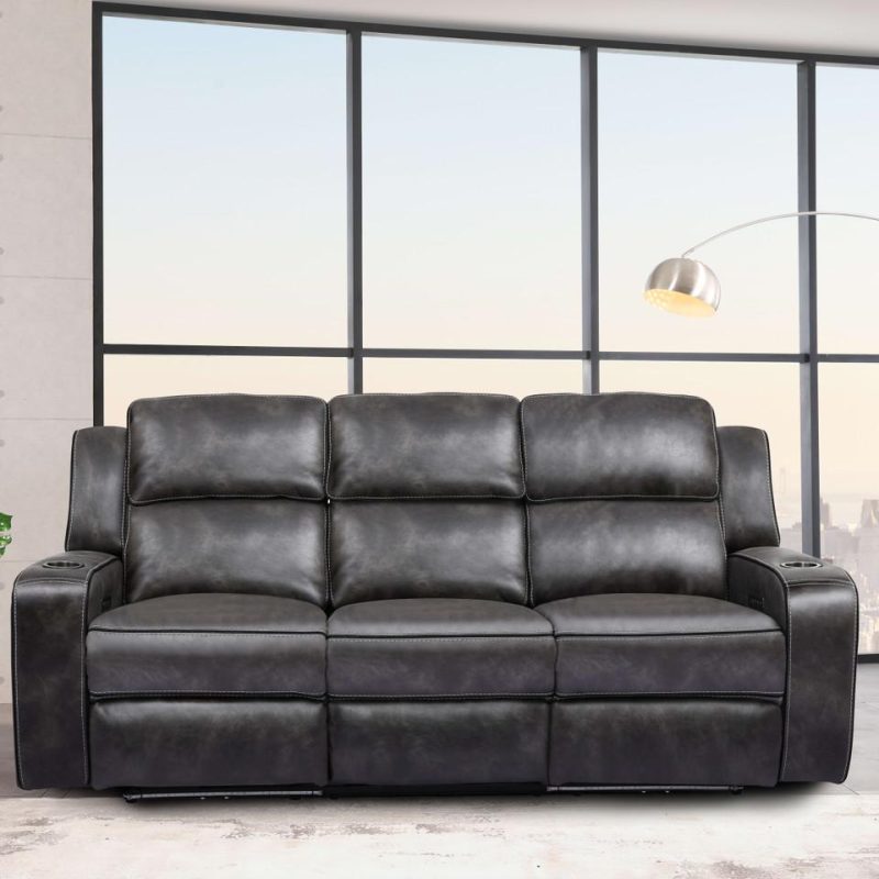 Sofas & Sleepers |  Hanson P2 Reclining Sofa Gray Living Room Furniture Gray