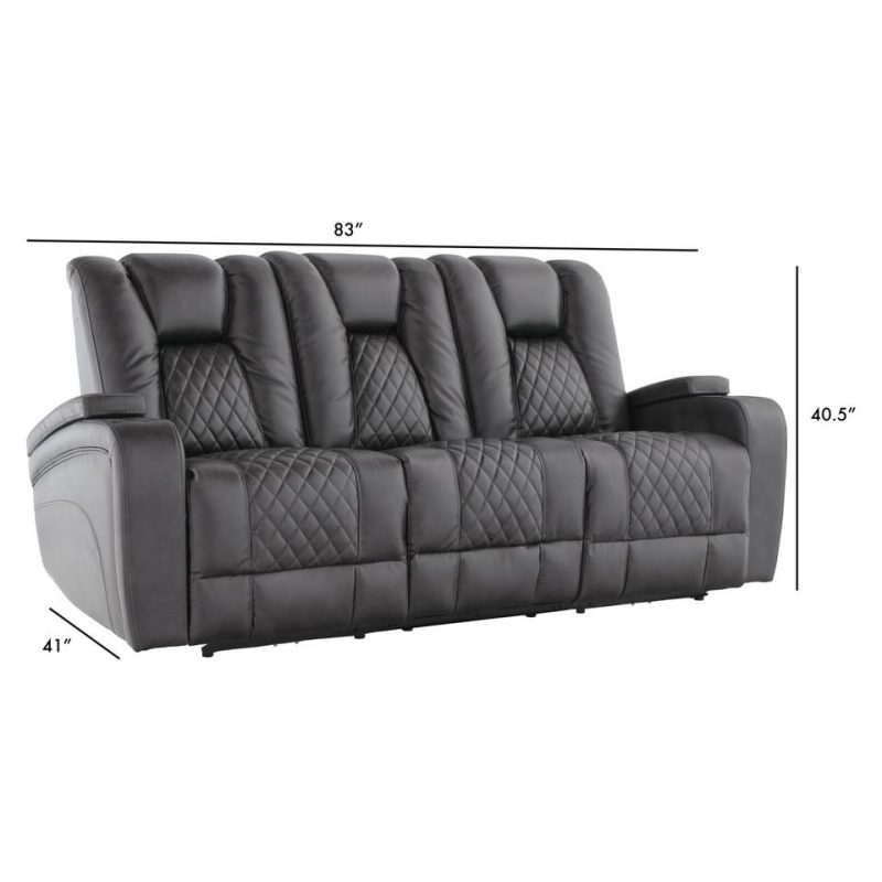 Sofas & Sleepers |  Onyx Dual Reclining Sofa Black Living Room Furniture Black