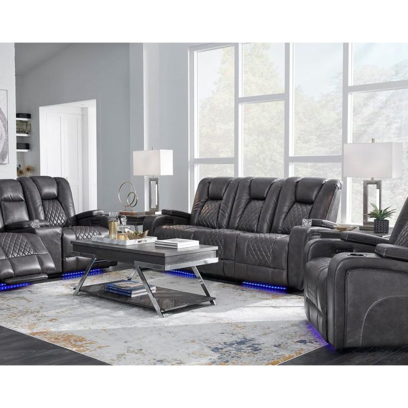 Sofas & Sleepers |  Onyx Power Reclining Sofa Black Living Room Furniture Black