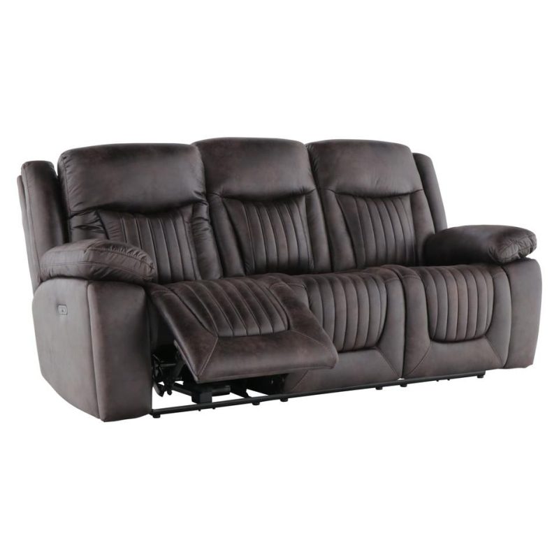 Sofas & Sleepers |  Optima P2 Motion Power Headrest Reclining Sofa ”I Table” Brown Living Room Furniture Brown