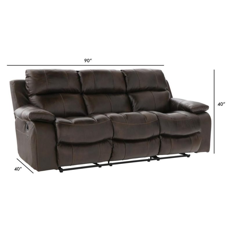 Sofas & Sleepers |  Palmetto Cocoa Leather Recliner Sofa Brown Living Room Furniture Brown