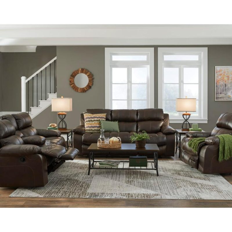 Sofas & Sleepers |  Palmetto Cocoa Leather Recliner Sofa Brown Living Room Furniture Brown