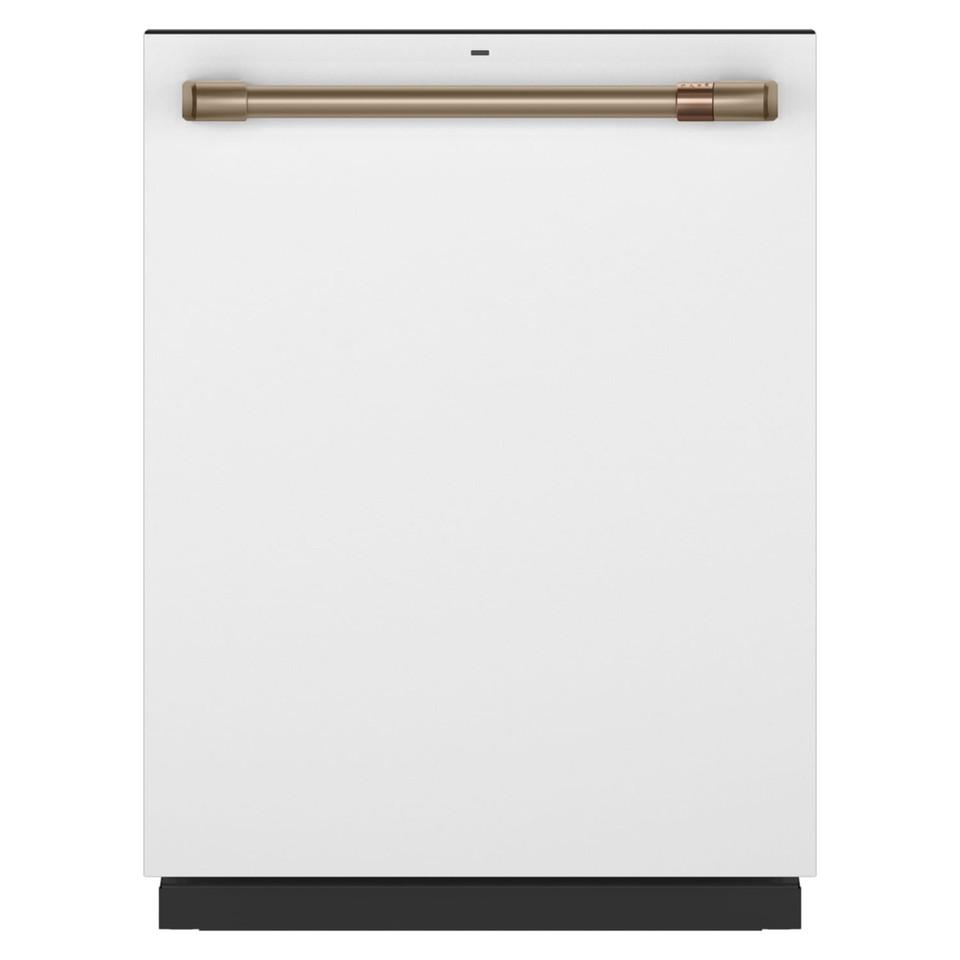 Top Control |  Cafe 24 in. Fingerprint Resistant Matte White Top Control Built-In Tall Tub Dishwasher with 3rd Rack and 45 dBA – CDT845P4NW2 White Top Control