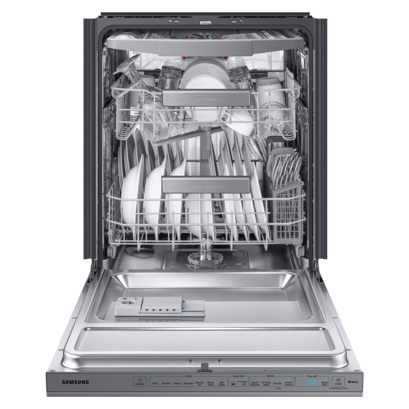 Top Control |  Samsung Linear Wash Dishwasher in Stainless Steel – DW80R9950US Stainless Steel Dishwashers Stainless Steel