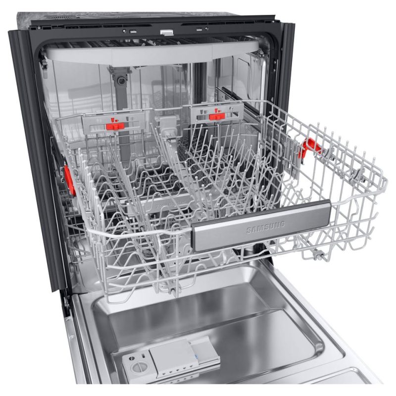 Top Control |  Samsung Linear Wash Dishwasher in Stainless Steel – DW80R9950US Stainless Steel Dishwashers Stainless Steel