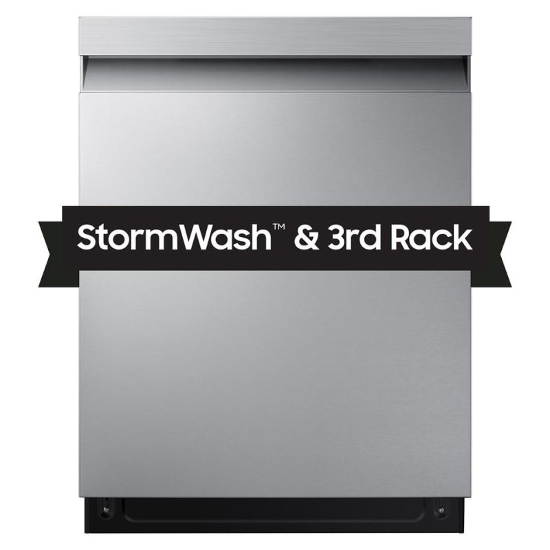 Top Control |  Samsung Smart 46 dBA Dishwasher with StormWash – DW80CG5450SR Stainless Steel Dishwashers Stainless Steel