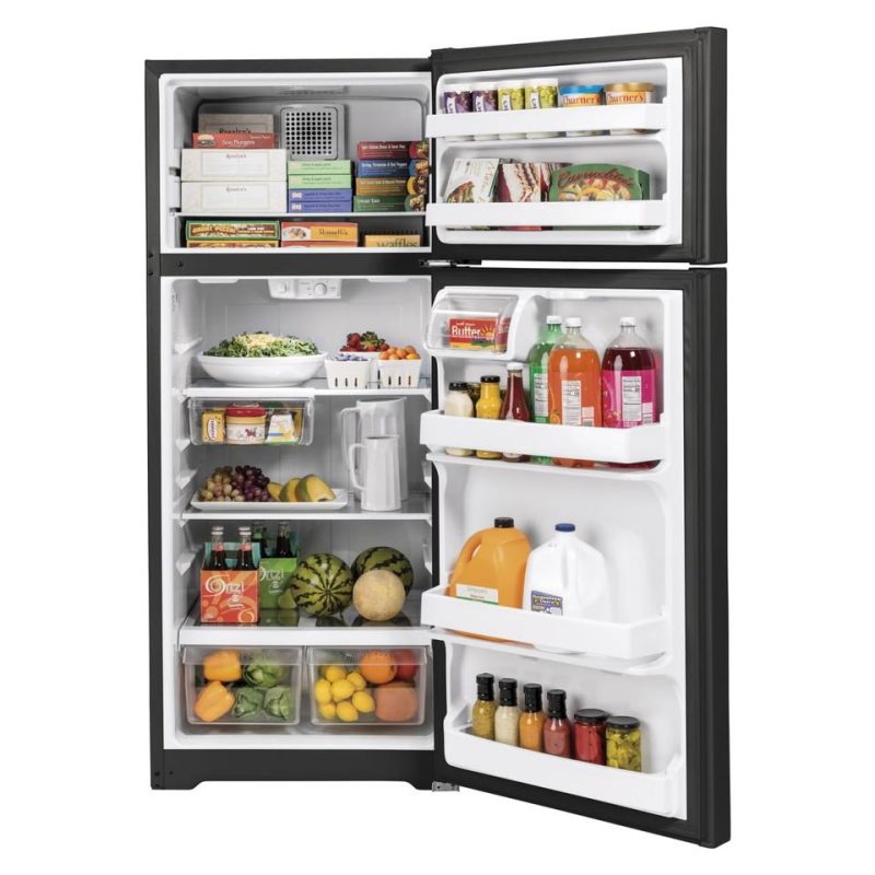 Top-Freezer Refrigerators |  GE 17.5 cu. ft. Top Freezer Refrigerator – GTS18HGNRBB Black Refrigerators Black