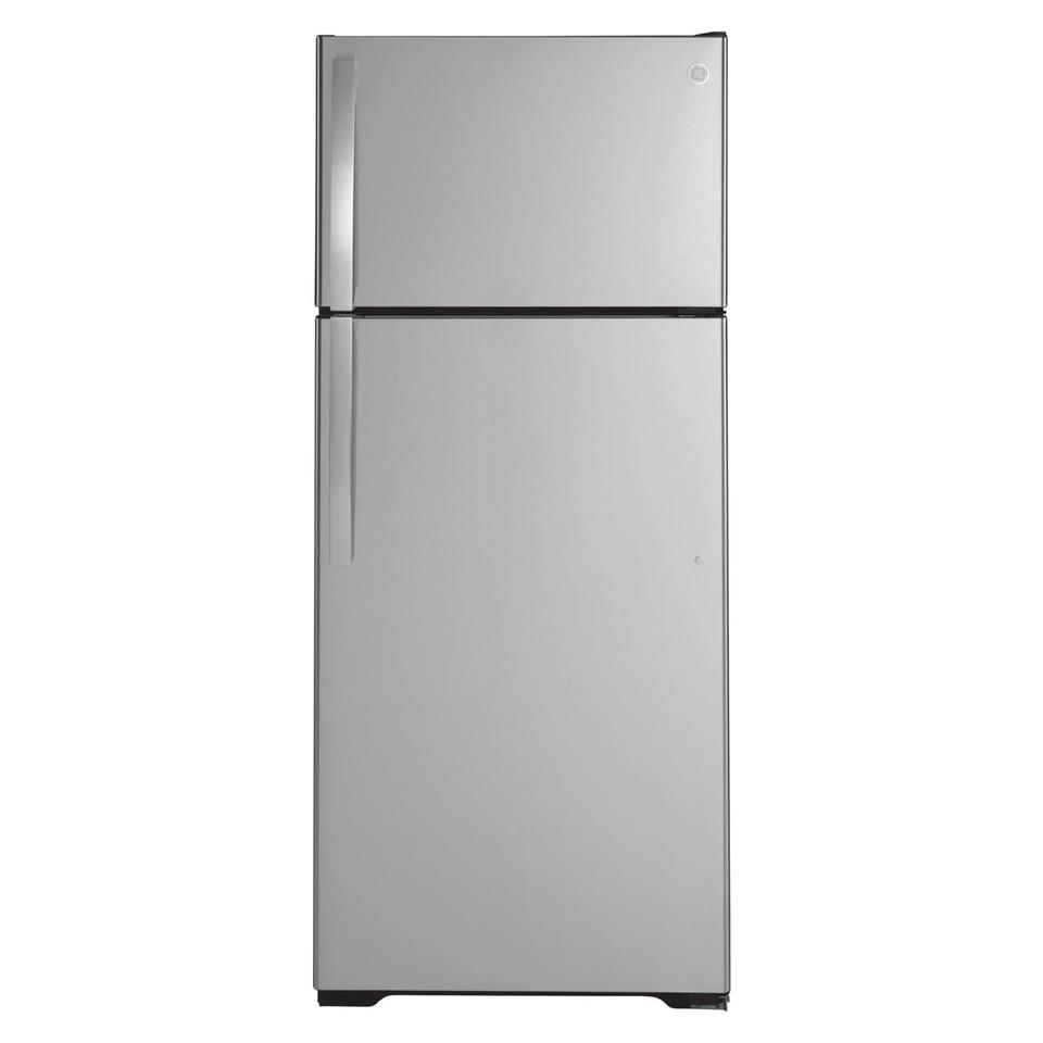 Top-Freezer Refrigerators |  GE 17.5 cu. ft. Top Freezer Refrigerator in Stainless Steel – GTS18HYNRFS Stainless Steel Refrigerators Stainless Steel