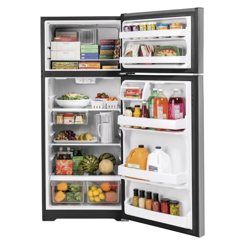 Top-Freezer Refrigerators |  GE 17.5 cu. ft. Top Freezer Refrigerator in Stainless Steel – GTS18HYNRFS Stainless Steel Refrigerators Stainless Steel