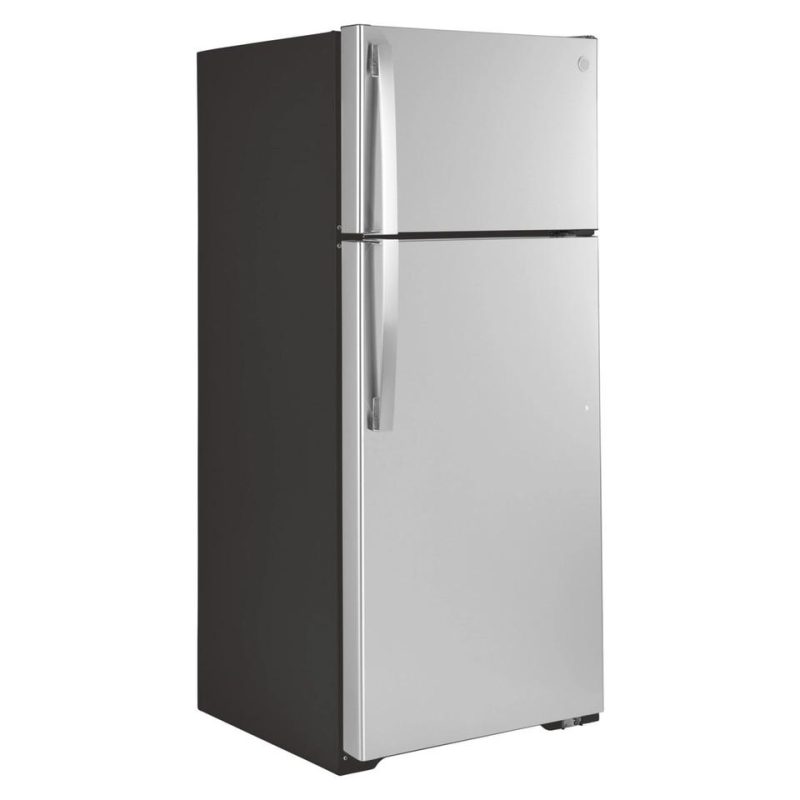 Top-Freezer Refrigerators |  GE 17.5 cu. ft. Top Freezer Refrigerator in Stainless Steel – GTS18HYNRFS Stainless Steel Refrigerators Stainless Steel