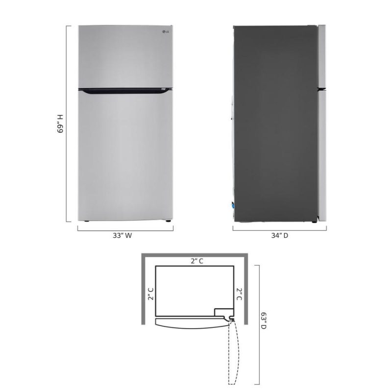 Top-Freezer Refrigerators |  LG 24 cu. ft. Top Freezer Refrigerator – LRTLS2403S Stainless Steel Refrigerators Stainless Steel