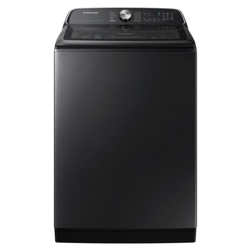 Top Load Washers |  Samsung 5.4 cu. ft. Extra-Large Capacity Smart Top Load Washer with ActiveWave™ Agitator and Super Speed Wash – WA54CG7105AV Black Top Load Washers Black