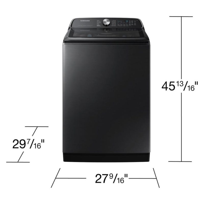 Top Load Washers |  Samsung 5.4 cu. ft. Extra-Large Capacity Smart Top Load Washer with ActiveWave™ Agitator and Super Speed Wash – WA54CG7105AV Black Top Load Washers Black