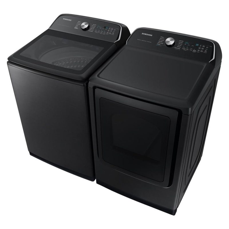 Top Load Washers |  Samsung 5.5 cu. ft. Extra-Large Capacity Smart Top Load Washer with Super Speed Wash – WA55CG7100AV Black Top Load Washers Black