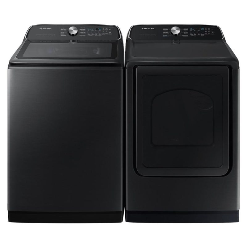 Top Load Washers |  Samsung 5.5 cu. ft. Extra-Large Capacity Smart Top Load Washer with Super Speed Wash – WA55CG7100AV Black Top Load Washers Black