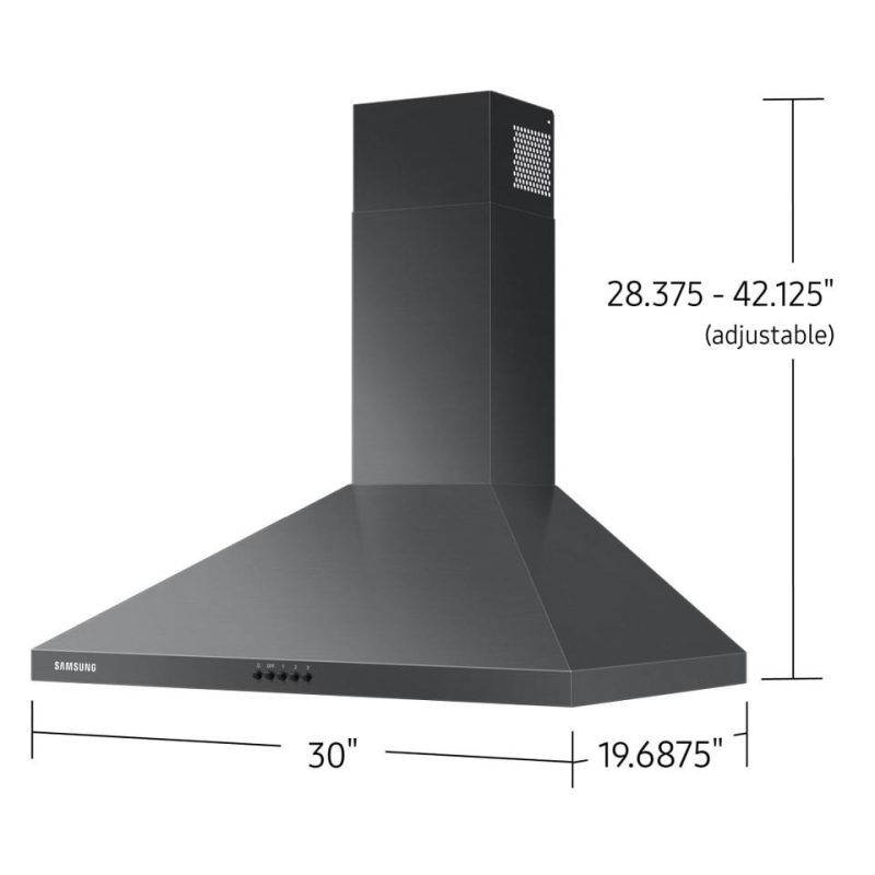 Vent Hoods |  Samsung 30” Wall Mount Hood Black Stainless Steel Stainless Steel Appliances Stainless Steel