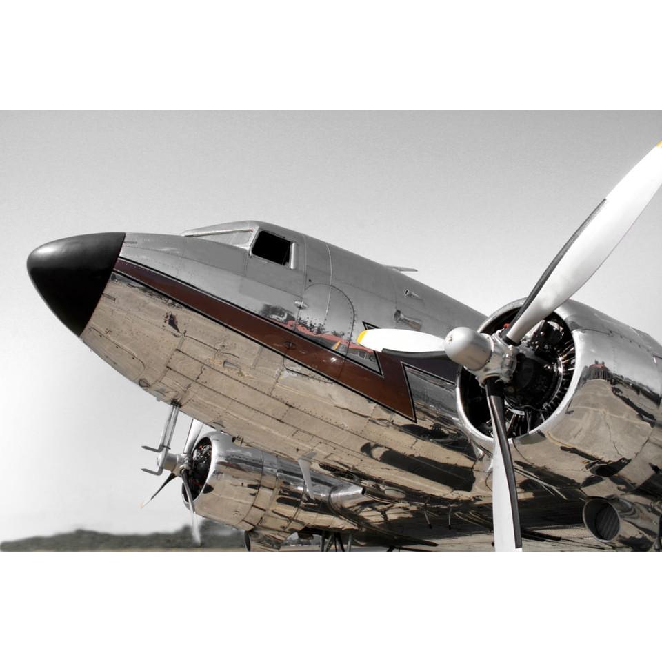 Wall Art & Mirrors |  CHROME AIRPLANE GLASS ART Gray Home Décor Gray