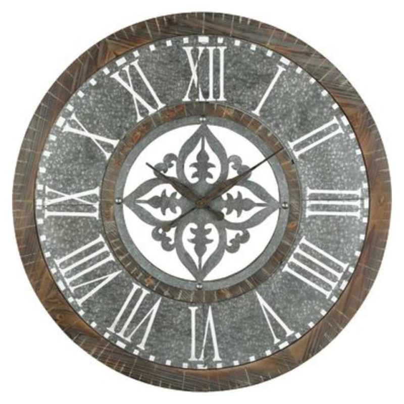 Wall Art & Mirrors |  Grayston Wall Clock Gray Home Décor Gray