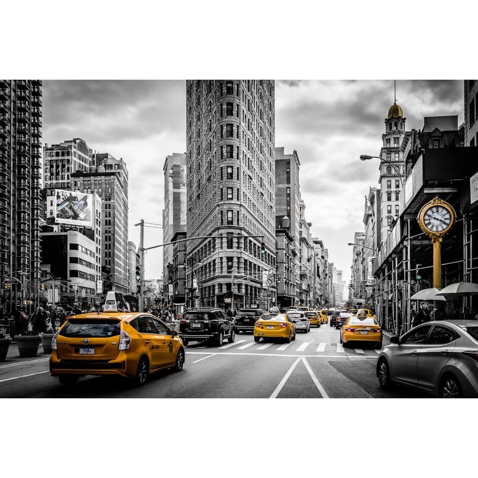 Wall Art & Mirrors |  YELLOW CAB TIME SQ GLASS White Home Décor Wall Art & Mirrors