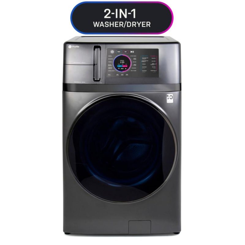 Washer and Dryer Combos |  GE Profile – UltraFast 4.8 cu. ft. Large Capacity All-in-One Washer/Dryer Combo with Ventless Heat Pump Technology – Carbon Graphite – PFQ97HSPVDS Gray Washer & Dryer Combos Gray