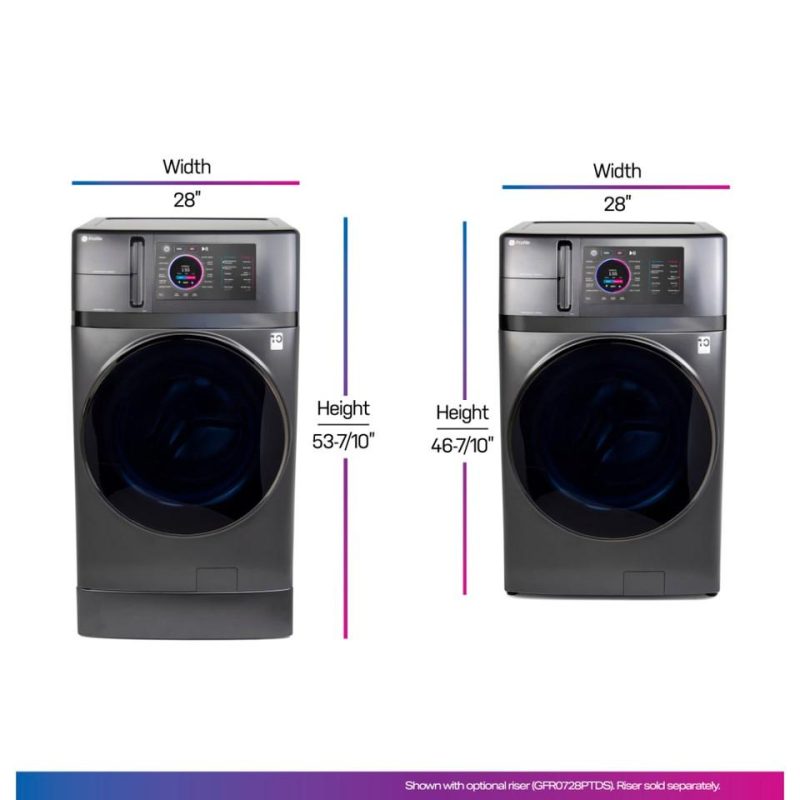 Washer and Dryer Combos |  GE Profile – UltraFast 4.8 cu. ft. Large Capacity All-in-One Washer/Dryer Combo with Ventless Heat Pump Technology – Carbon Graphite – PFQ97HSPVDS Gray Washer & Dryer Combos Gray