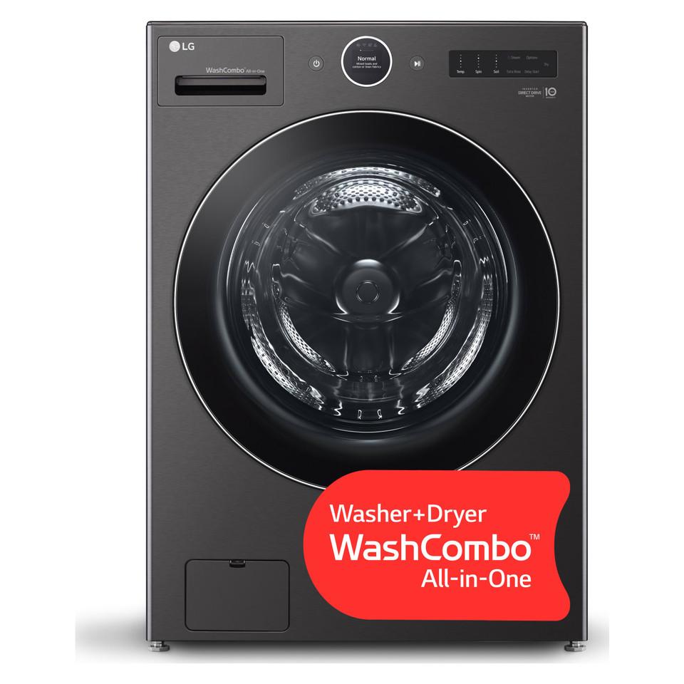 Washer and Dryer Combos |  LG 5.0 cu. ft. Mega Capacity Smart WashCombo™ All-in-One Washer/Dryer with Inverter HeatPump™ Technology and Direct Drive Motor – WM6998HBA Black Washers & Dryers Black