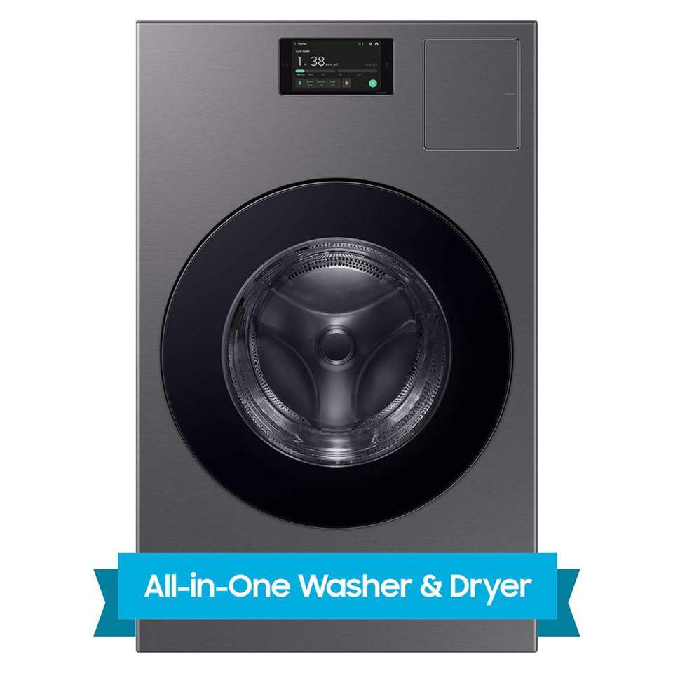 Washer and Dryer Combos |  Samsung Bespoke AI Laundry Combo™ All-in-One 5.3 cu. ft. Ultra Capacity Washer with Super Speed and Ventless Heat Pump Dryer – WD53DBA900HZ Gray Washer & Dryer Combos Gray