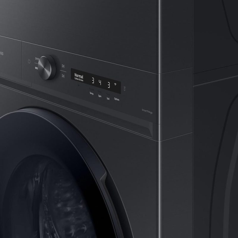 Washer and Dryer Combos |  Samsung Bespoke AI Laundry Hub™ 4.6 cu. ft. Large Capacity Single Unit Washer with Flex Auto Dispense System and 7.6 cu. ft. Electric Dryer in Brushed Black – WH46DBH500EV Black Washer & Dryer Combos Black