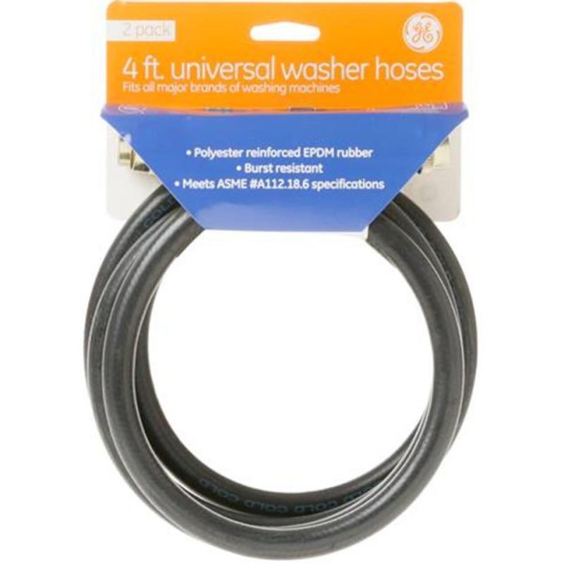 Washers & Dryer Accessories |  GE® 4-FT Universal Washer Hose – 2PK (PM14X10002) Black Parts & Accessories Black