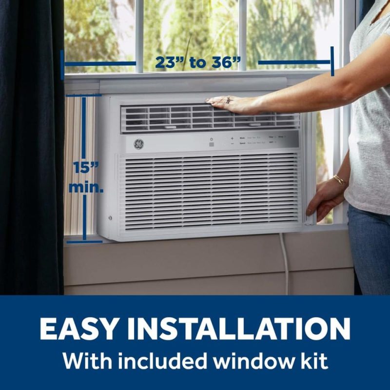 Window Air Conditioners |  GE® 10,000 BTU Smart Electronic Window Air Conditioner for Medium Rooms up to 450 sq. ft. – AWES10WWF White Air Conditioners White