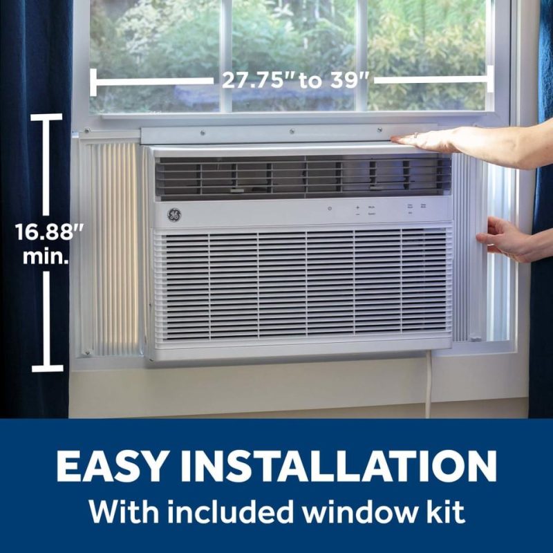 Window Air Conditioners |  GE® 12,000 BTU Smart Heat/Cool Electronic Window Air Conditioner for Large Rooms up to 550 sq. ft. – AWGH12WWF White Air Conditioners White