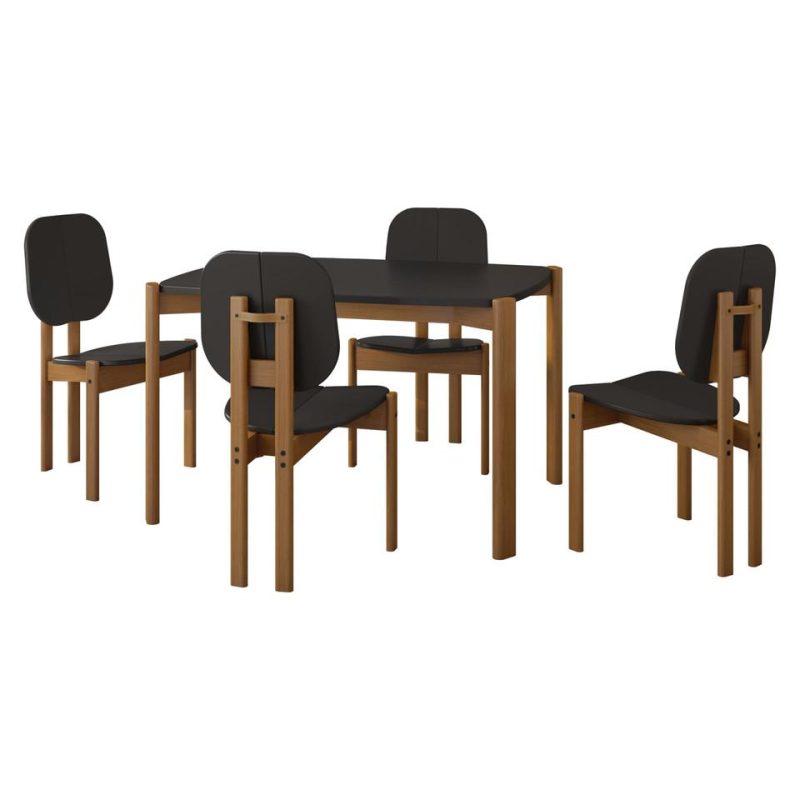 Kitchen and Dining Sets |  Gales 47.24 Dining Set in Black – Set of 5 Black Dining Room Furniture Black