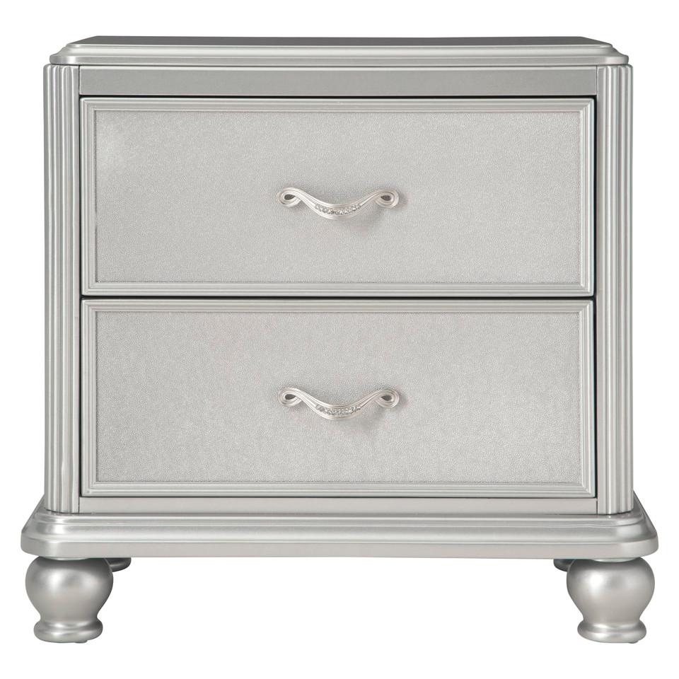 Nightstands |  Gia Collection Platinum Nightstand Gray Bedroom Furniture Gray