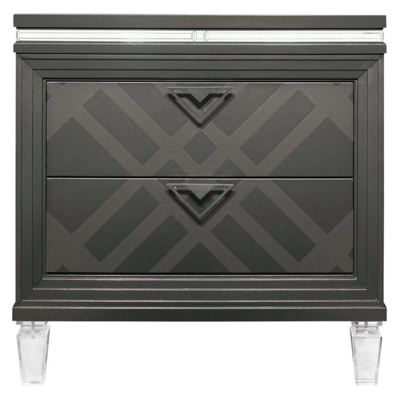 Nightstands |  Hollywood Park Collection Nightstand Gray Bedroom Furniture Gray