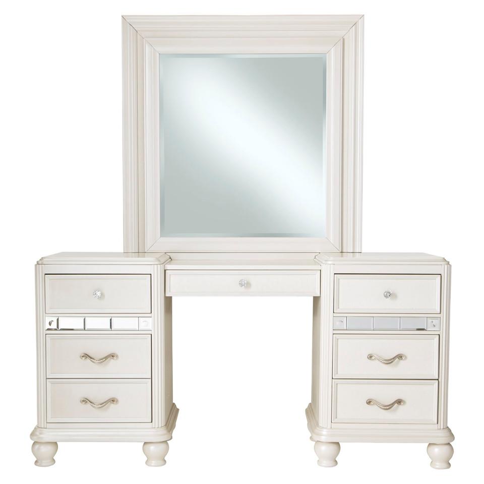 Vanity Sets |  Gia Collection White Vanity and Stool White Bedroom Furniture Benches & Vanities