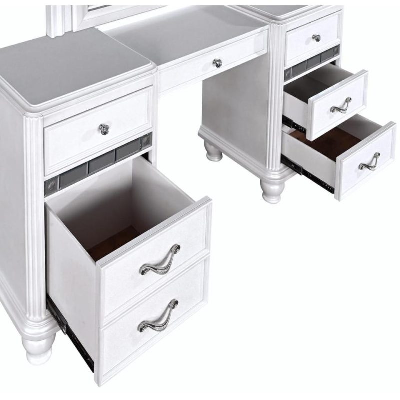 Vanity Sets |  Gia Collection White Vanity and Stool White Bedroom Furniture Benches & Vanities