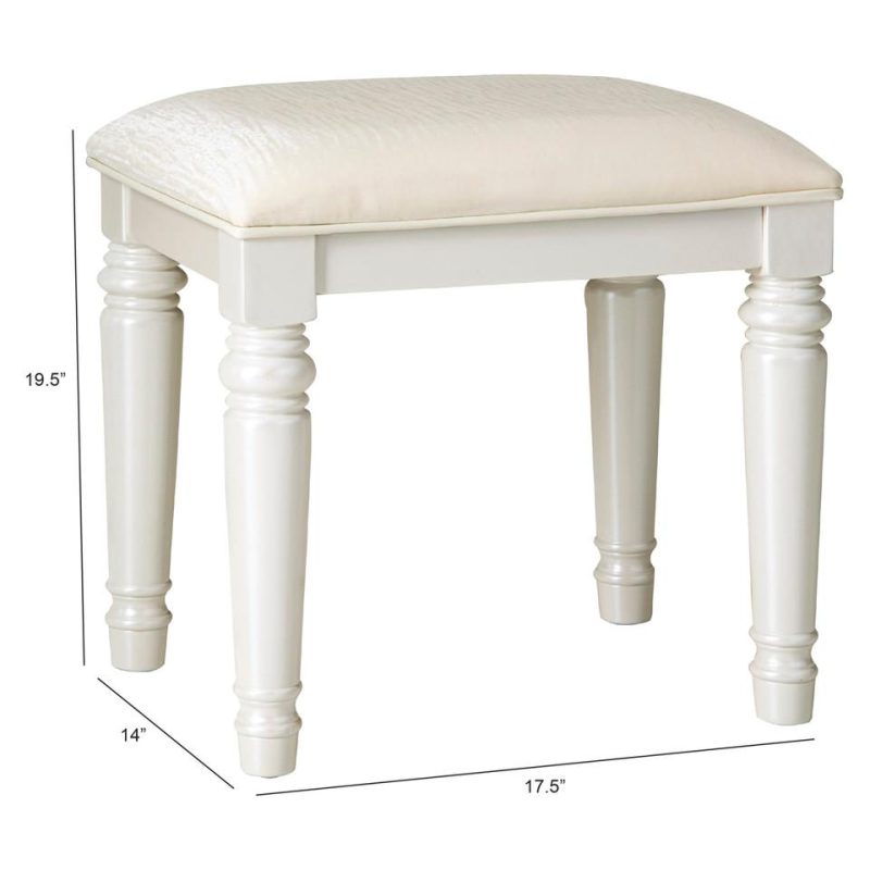 Vanity Sets |  Gia Collection White Vanity and Stool White Bedroom Furniture Benches & Vanities