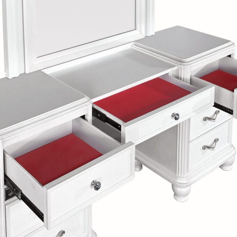 Vanity Sets |  Gia Collection White Vanity and Stool White Bedroom Furniture Benches & Vanities