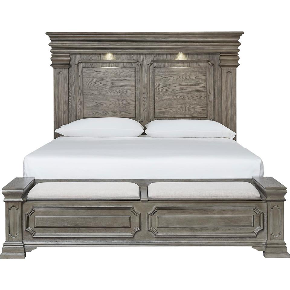 Beds |  Newcastle King Panel Bed Gray Bedroom Furniture Beds