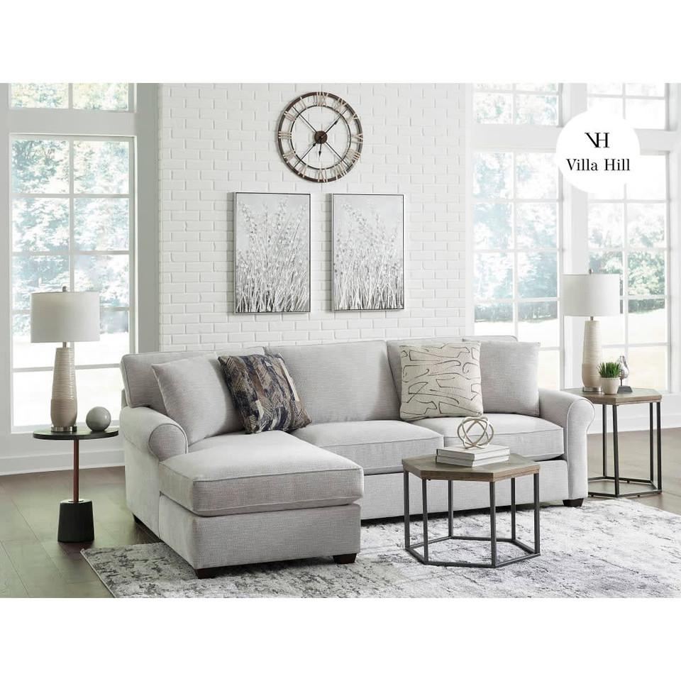 Sectionals |  Crestview Rolled Arm Granite 2-pc sectional w/ left chaise Gray Living Room Furniture Gray