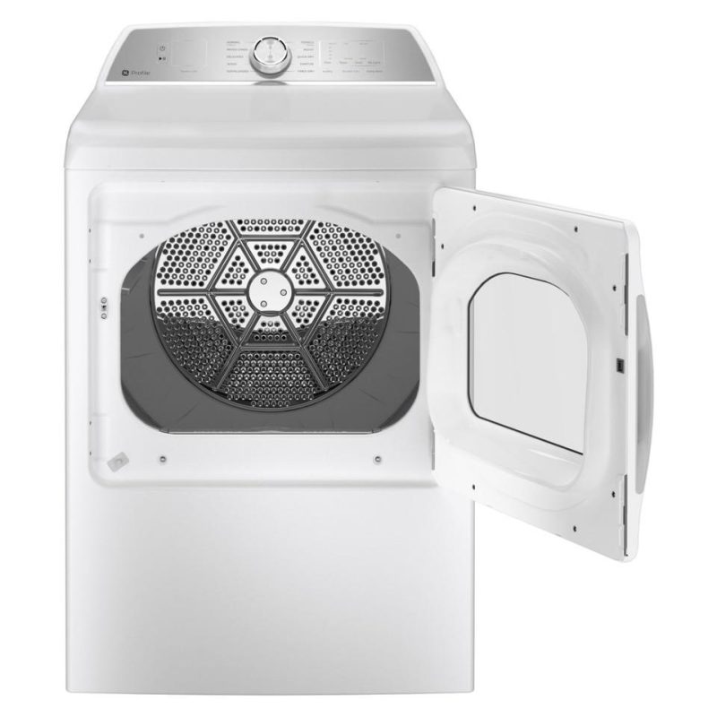 Electric Dryers |  GE Profile 7.4 cu. ft. Electric Dryer with Sanitize Cycle and Sensor Dry – PTD60EBSRWS White Electric Dryers Electric Dryers