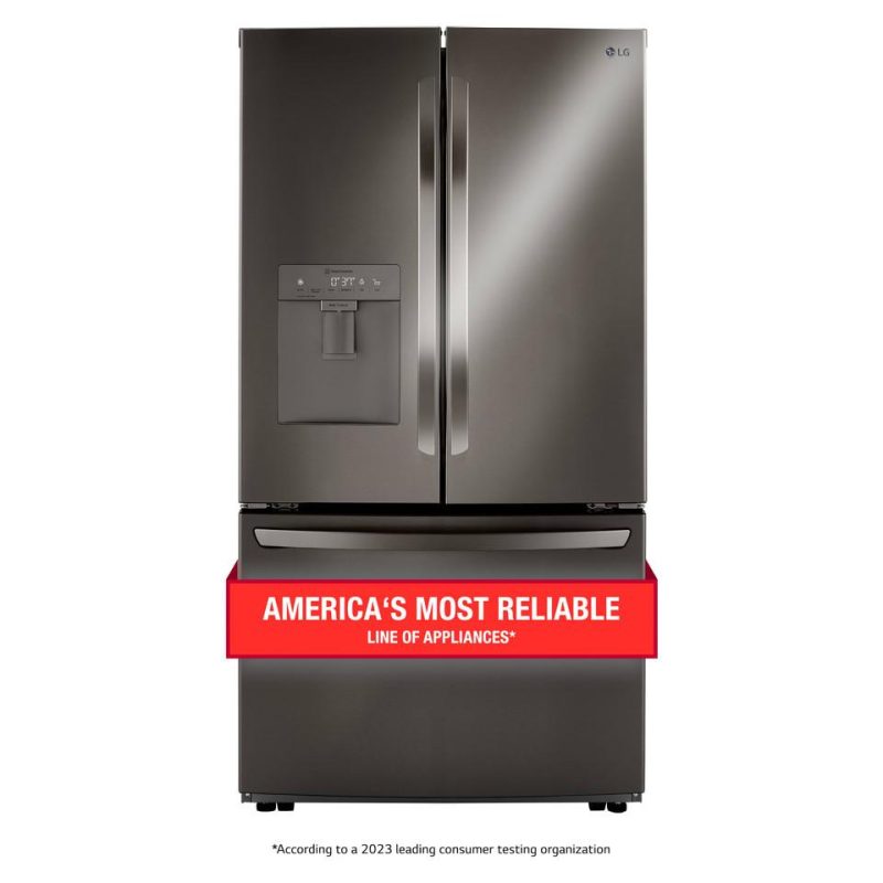 French Door Refrigerators |  LG 29 cu. ft. French Door Refrigerator with Slim Design Water Dispenser – LRFWS2906D Black French Door Refrigerators Black