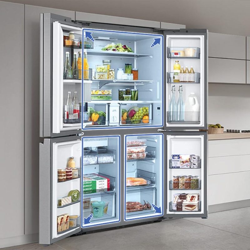 French Door Refrigerators |  Samsung 29 cu. ft. Smart 4-Door Flex™ Refrigerator with Beverage Center and Dual Ice Maker – RF29A9671SR Stainless Steel French Door Refrigerators French Door Refrigerators