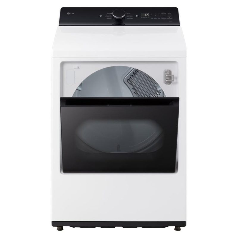 Gas Dryers |  LG 7.3 cu. ft. Ultra Large Capacity Rear Control Gas Dryer with LG EasyLoad™ Door and AI Sensing – DLG8401WE White Gas Dryers Gas Dryers