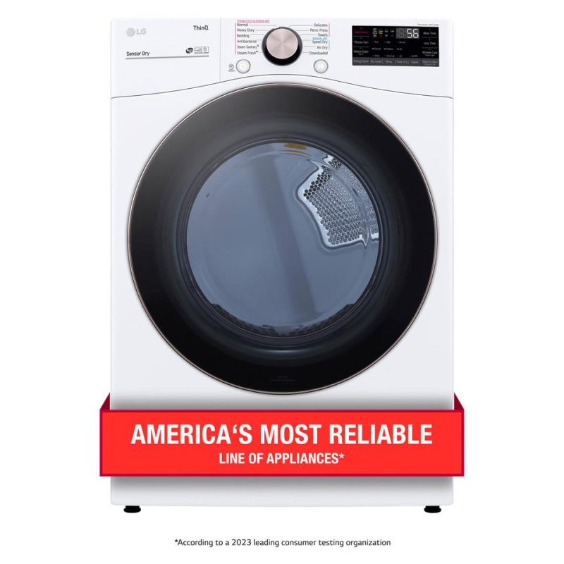 Gas Dryers |  LG 7.4 cu. ft. Ultra Large Capacity Smart wi-fi Enabled Front Load Gas Dryer with TurboSteam™ and Built-In Intelligence White Gas Dryers Gas Dryers