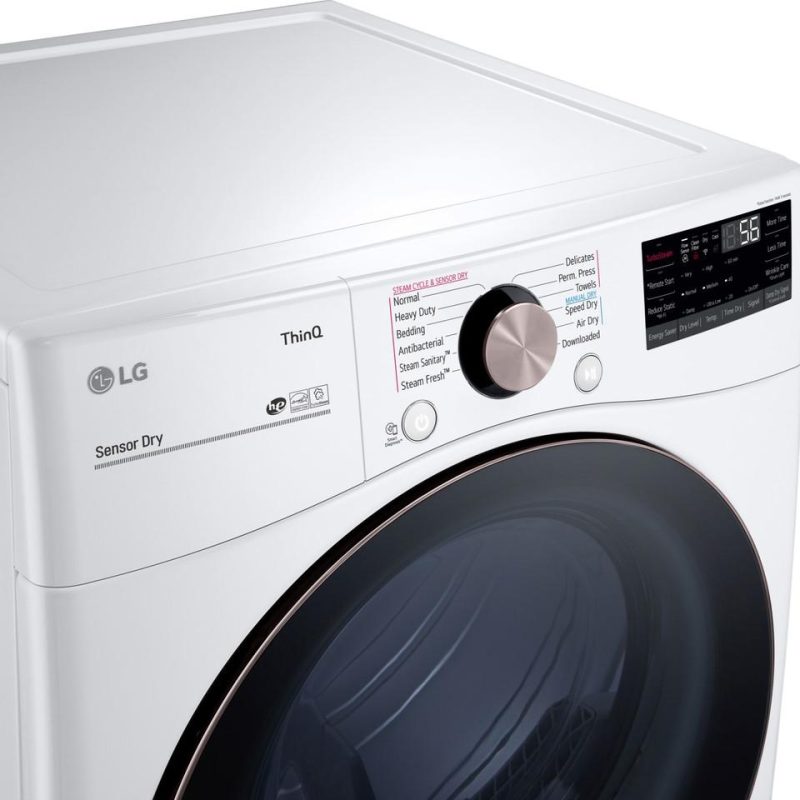 Gas Dryers |  LG 7.4 cu. ft. Ultra Large Capacity Smart wi-fi Enabled Front Load Gas Dryer with TurboSteam™ and Built-In Intelligence White Gas Dryers Gas Dryers