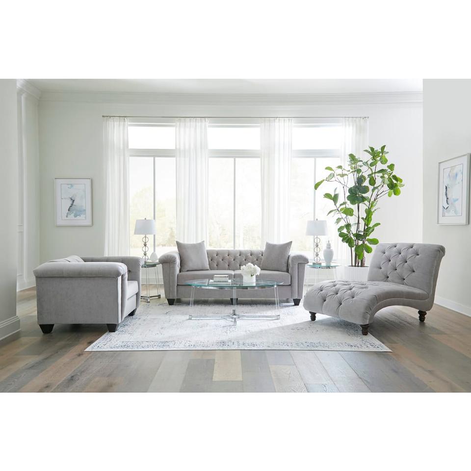 Living Room Sets |  Hampton Silver Sofa & Chair Gray Living Room Furniture Gray