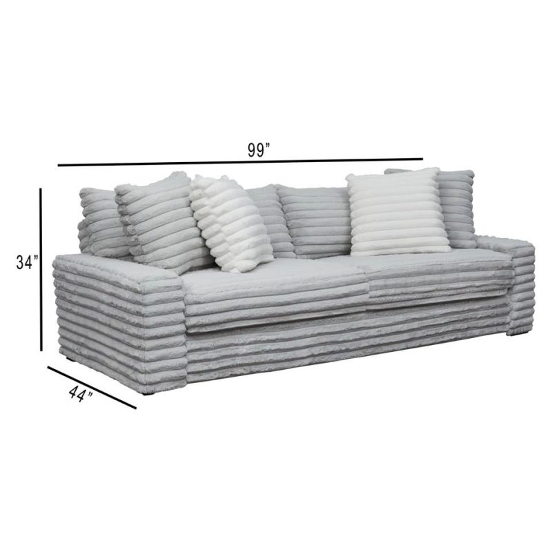 Living Room Sets |  Serene Gray Sofa & Loveseat Gray Living Room Furniture Gray