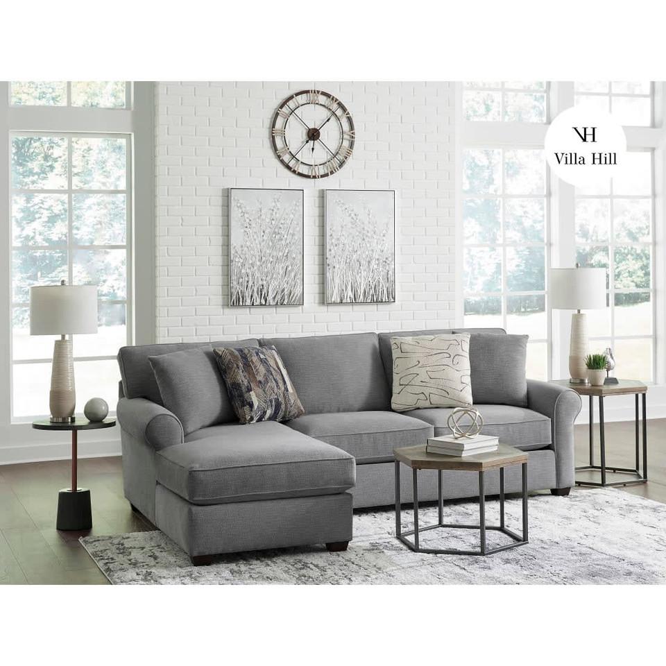 Sectionals |  Crestview Rolled Arm Graphite 2-pc sectional w/ left chaise Gray Living Room Furniture Gray