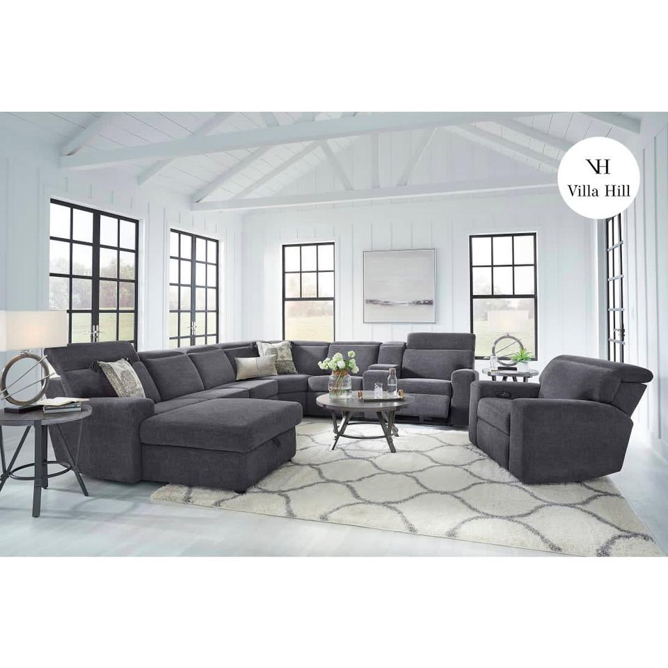 Sectionals |  Glendale 4Pc Reclining Sectional Gray Living Room Furniture Gray